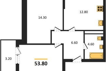 Фото №1: 2-комнатная квартира 53 м², 5/18 эт. - Краснодар, мкр. ЖК Эрмитаж, ул. им. Мурата Ахеджака, 20