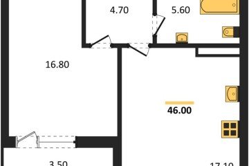 Фото №1: 1-комнатная квартира 46 м², 5/18 эт. - Краснодар, мкр. ЖК Эрмитаж, ул. им. Мурата Ахеджака, 20