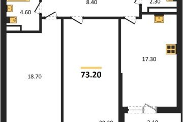 Фото №1: 2-комнатная квартира 73 м², 16/18 эт. - Краснодар, мкр. ЖК Эрмитаж, ул. им. Мурата Ахеджака, 20