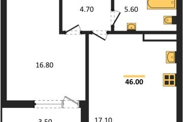 Фото №1: 1-комнатная квартира 46 м², 3/18 эт. - Краснодар, мкр. ЖК Эрмитаж, ул. им. Мурата Ахеджака, 20