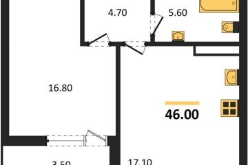 Фото №1: 1-комнатная квартира 46 м², 4/18 эт. - Краснодар, мкр. ЖК Эрмитаж, ул. им. Мурата Ахеджака, 20