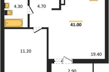 Фото №1: 1-комнатная квартира 41 м², 6/18 эт. - Краснодар, мкр. ЖК Эрмитаж, ул. им. Мурата Ахеджака, 20