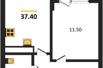 Фото №1: 1-комнатная квартира 39 м², 2/18 эт. - Краснодар, мкр. ЖК Первое Место,