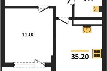 Фото №1: 1-комнатная квартира 37 м², 15/18 эт. - Краснодар, мкр. ЖК Первое Место,