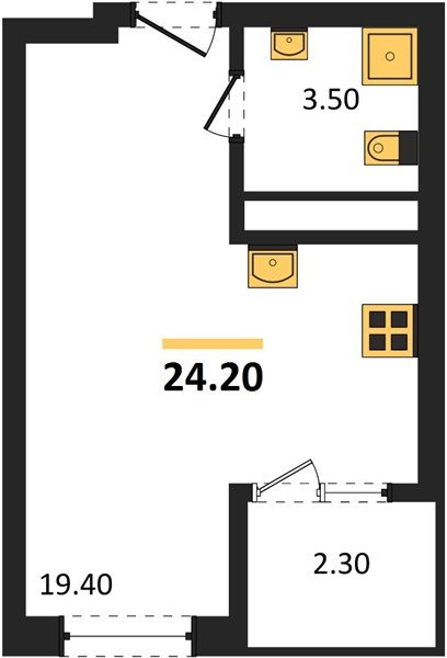 Фото №1: Студия 25&nbsp;м², 3/18&nbsp;эт. - Краснодар, Карасунский внутригородской округ, мкр. ЖК Первое Место