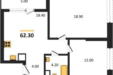 Фото №1: 2-комнатная квартира 64 м², 2/18 эт. - Краснодар, мкр. ЖК Первое Место,