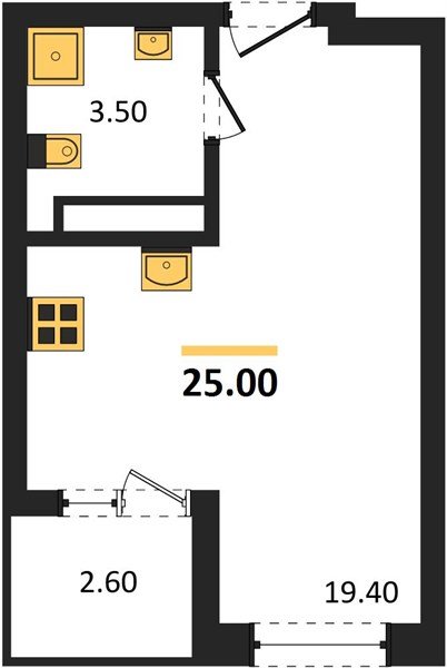 Фото №1: Студия 26&nbsp;м², 2/18&nbsp;эт. - Краснодар, Карасунский внутригородской округ, мкр. ЖК Первое Место