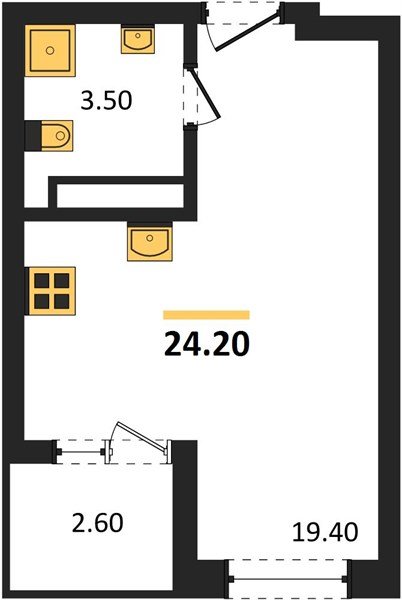 Фото №1: Студия 25&nbsp;м², 17/18&nbsp;эт. - Краснодар, Карасунский внутригородской округ, мкр. ЖК Первое Место