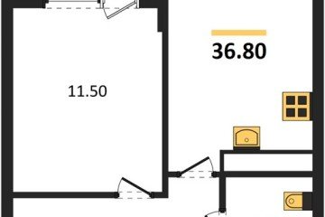 Фото №1: 1-комнатная квартира 38 м², 12/18 эт. - Краснодар, мкр. ЖК Первое Место,