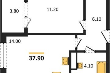Фото №1: 1-комнатная квартира 39 м², 2/18 эт. - Краснодар, мкр. ЖК Первое Место,