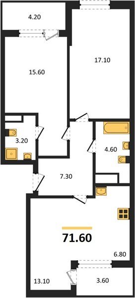 Фото №1: 2-комнатная квартира 75&nbsp;м², 5/18&nbsp;эт. - Краснодар, Карасунский внутригородской округ, мкр. ЖК Первое Место