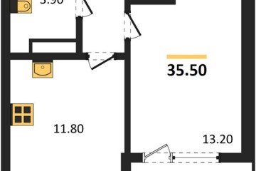 Фото №1: 1-комнатная квартира 37 м², 2/18 эт. - Краснодар, мкр. ЖК Первое Место,