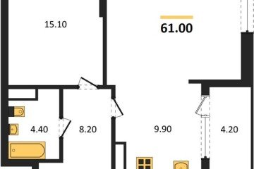 Фото №1: 2-комнатная квартира 63 м², 4/18 эт. - Краснодар, мкр. ЖК Первое Место,