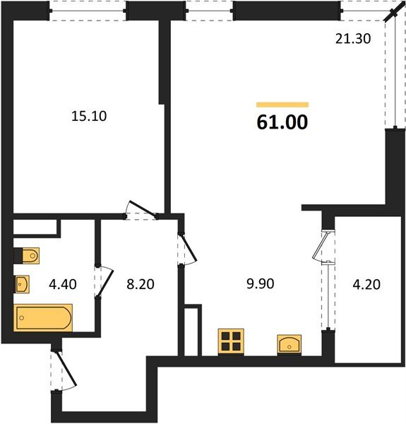 Фото №1: 2-комнатная квартира 63&nbsp;м², 16/18&nbsp;эт. - Краснодар, Карасунский внутригородской округ, мкр. ЖК Первое Место