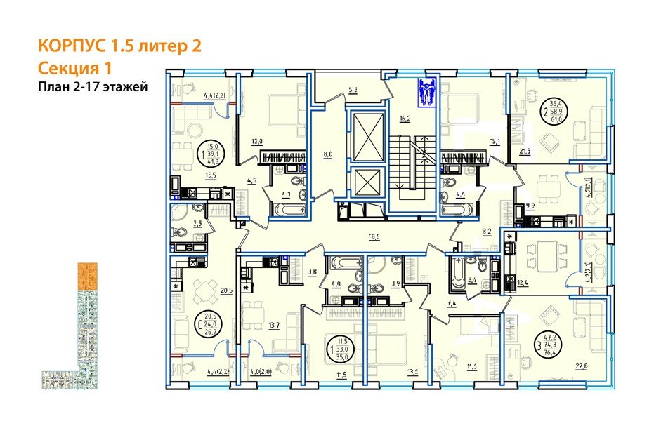 Фото №8: Студия 28&nbsp;м², 4/18&nbsp;эт. - Краснодар, Карасунский внутригородской округ, мкр. ЖК Первое Место