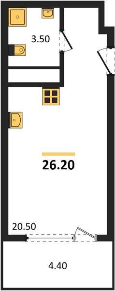 Фото №1: Студия 28&nbsp;м², 4/18&nbsp;эт. - Краснодар, Карасунский внутригородской округ, мкр. ЖК Первое Место