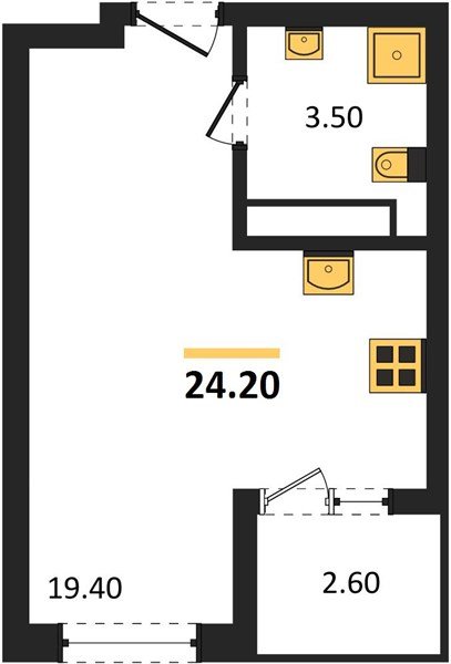 Фото №1: Студия 25&nbsp;м², 4/18&nbsp;эт. - Краснодар, Карасунский внутригородской округ, мкр. ЖК Первое Место