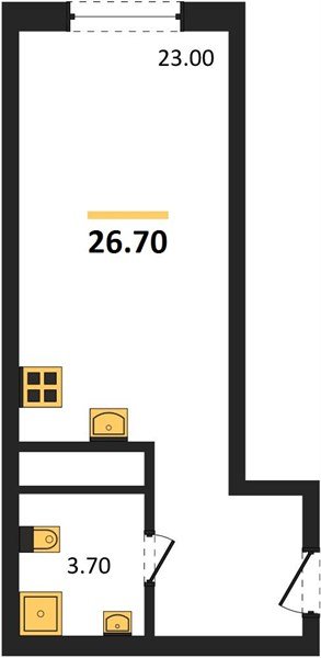 Фото №1: Студия 26&nbsp;м², 12/18&nbsp;эт. - Краснодар, Карасунский внутригородской округ, мкр. ЖК Первое Место