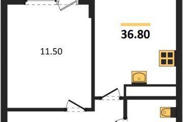 Фото №1: 1-комнатная квартира 38 м², 3/18 эт. - Краснодар, мкр. ЖК Первое Место,