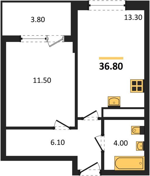 Фото №1: 1-комнатная квартира 38&nbsp;м², 3/18&nbsp;эт. - Краснодар, Карасунский внутригородской округ, мкр. ЖК Первое Место