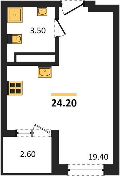 Фото №1: Студия 25&nbsp;м², 13/18&nbsp;эт. - Краснодар, Карасунский внутригородской округ, мкр. ЖК Первое Место