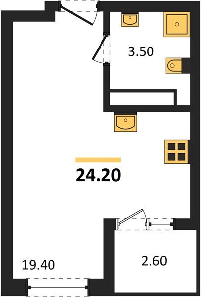 Фото №1: Студия 25&nbsp;м², 17/18&nbsp;эт. - Краснодар, Карасунский внутригородской округ, мкр. ЖК Первое Место