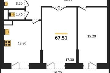 Фото №1: 2-комнатная квартира 67 м², 2/12 эт. - Краснодар, мкр. 9-й километр, ул. Ярославская, 115лит7