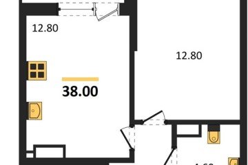 Фото №1: 1-комнатная квартира 38 м², 12/16 эт. - Краснодар, мкр. Парк Победы,