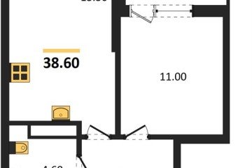 Фото №1: 1-комнатная квартира 38 м², 12/16 эт. - Краснодар, мкр. Парк Победы,
