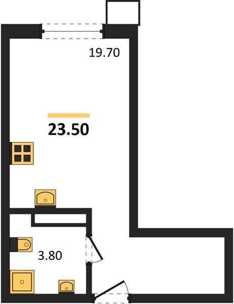 Фото №1: Студия 23&nbsp;м², 12/16&nbsp;эт. - Краснодар, Прикубанский внутригородской округ, мкр. Парк Победы