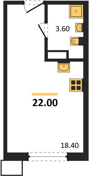 Фото №1: Студия 22&nbsp;м², 5/9&nbsp;эт. - Краснодар, Прикубанский внутригородской округ, мкр. Парк Победы