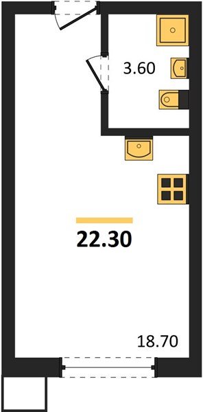 Фото №1: Студия 22&nbsp;м², 2/9&nbsp;эт. - Краснодар, Прикубанский внутригородской округ, мкр. Парк Победы