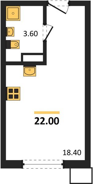 Фото №1: Студия 22&nbsp;м², 8/9&nbsp;эт. - Краснодар, Прикубанский внутригородской округ, мкр. Парк Победы