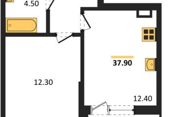 Фото №1: 1-комнатная квартира 37 м², 8/9 эт. - Краснодар, мкр. Парк Победы,
