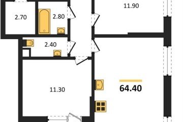 Фото №1: 2-комнатная квартира 64 м², 3/16 эт. - Краснодар, мкр. Парк Победы,