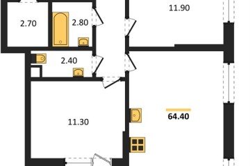 Фото №1: 2-комнатная квартира 64 м², 8/16 эт. - Краснодар, мкр. Парк Победы,