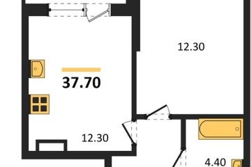 Фото №1: 1-комнатная квартира 37 м², 12/16 эт. - Краснодар, мкр. Парк Победы,