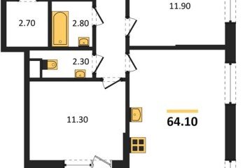 Фото №1: 2-комнатная квартира 64 м², 12/16 эт. - Краснодар, мкр. Парк Победы,