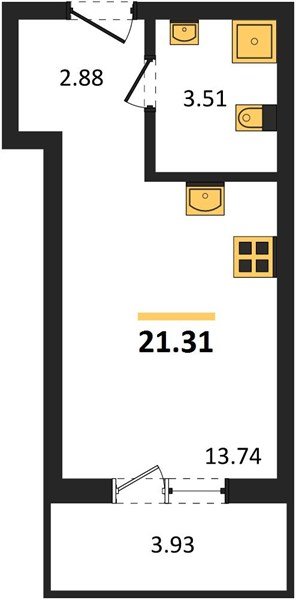 Фото №1: Студия 22&nbsp;м², 2/18&nbsp;эт. - Краснодар, Прикубанский внутригородской округ, мкр. ЖК Тёплые Края