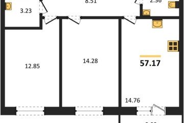 Фото №1: 2-комнатная квартира 56 м², 11/18 эт. - Краснодар, мкр. ЖК Тёплые Края,