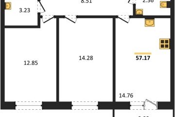 Фото №1: 2-комнатная квартира 56 м², 13/18 эт. - Краснодар, мкр. ЖК Тёплые Края,