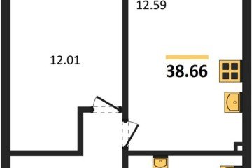 Фото №1: 1-комнатная квартира 38 м², 3/18 эт. - Краснодар, мкр. ЖК Тёплые Края,
