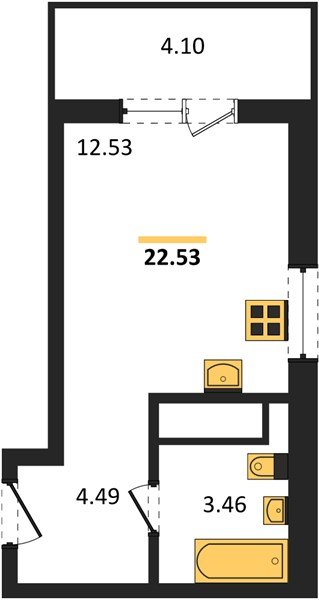Фото №1: Студия 22&nbsp;м², 4/18&nbsp;эт. - Краснодар, Прикубанский внутригородской округ, мкр. ЖК Тёплые Края