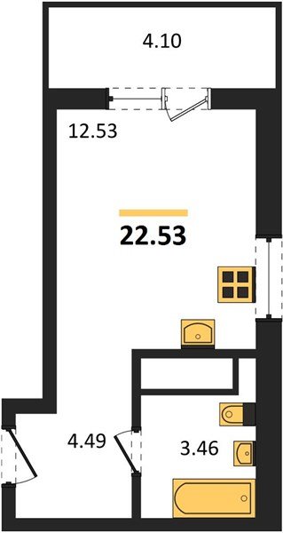 Фото №1: Студия 22&nbsp;м², 12/18&nbsp;эт. - Краснодар, Прикубанский внутригородской округ, мкр. ЖК Тёплые Края