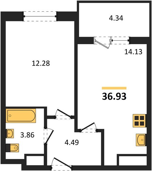 Фото №1: 1-комнатная квартира 36&nbsp;м², 18/18&nbsp;эт. - Краснодар, Прикубанский внутригородской округ, мкр. ЖК Тёплые Края