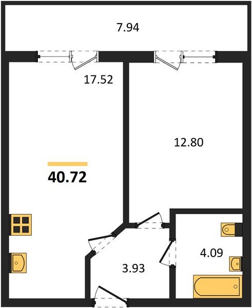 Фото №1: 1-комнатная квартира 40&nbsp;м², 3/18&nbsp;эт. - Краснодар, Прикубанский внутригородской округ, мкр. ЖК Тёплые Края