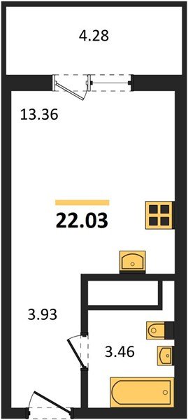 Фото №1: Студия 21&nbsp;м², 2/18&nbsp;эт. - Краснодар, Прикубанский внутригородской округ, мкр. ЖК Тёплые Края