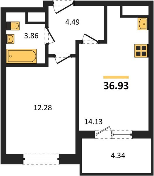 Фото №1: 1-комнатная квартира 36&nbsp;м², 3/18&nbsp;эт. - Краснодар, Прикубанский внутригородской округ, мкр. ЖК Тёплые Края