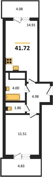 Фото №1: 1-комнатная квартира 41&nbsp;м², 16/18&nbsp;эт. - Краснодар, Прикубанский внутригородской округ, мкр. ЖК Тёплые Края