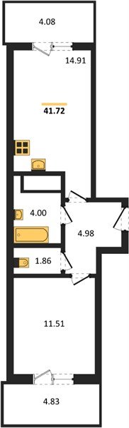 Фото №1: 1-комнатная квартира 41&nbsp;м², 18/18&nbsp;эт. - Краснодар, Прикубанский внутригородской округ, мкр. ЖК Тёплые Края